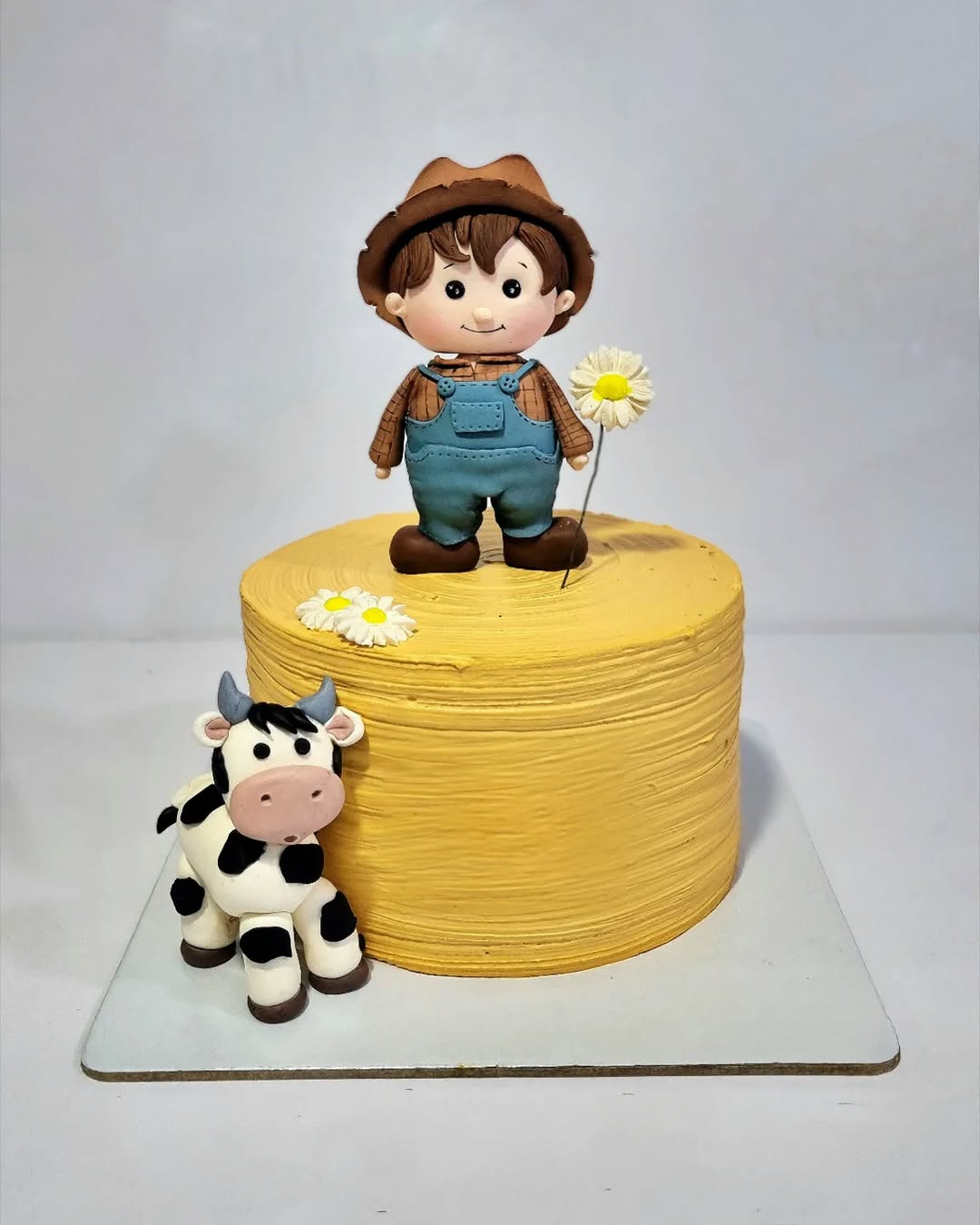 Farmer kid cake topper